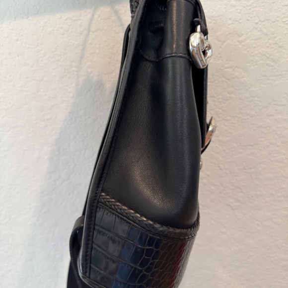 Brighton Vintage Monica Two Toned Leather Backpack A364587 Bag Croc Embossed main image 9
